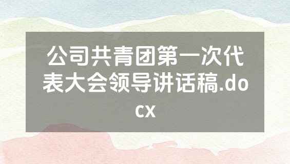 公司共青团第一次代表大会领导讲话稿.docx