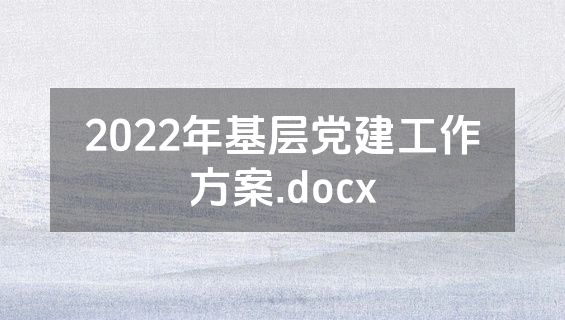 2022年基层党建工作方案.docx