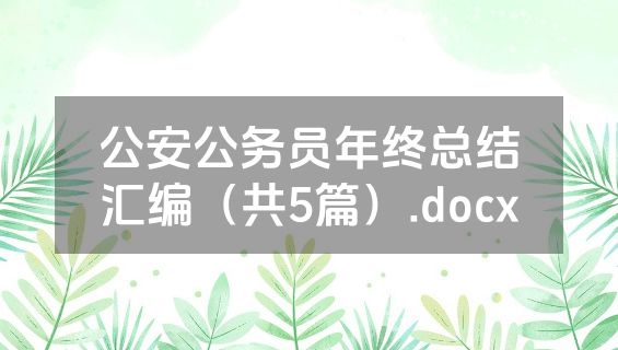 公安公务员年终总结汇编（共5篇）.docx