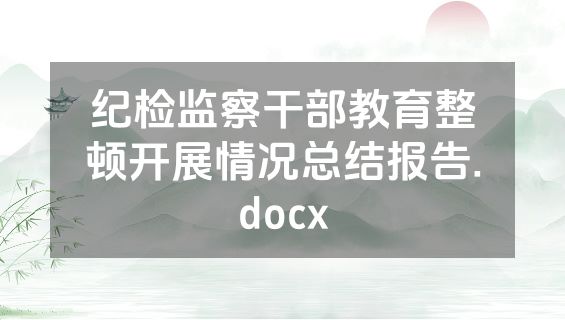 纪检监察干部教育整顿开展情况总结报告.docx