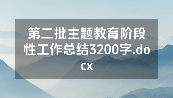 第二批主题教育阶段性工作总结3200字.docx