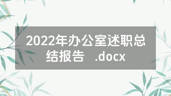 2022年办公室述职总结报告   .docx