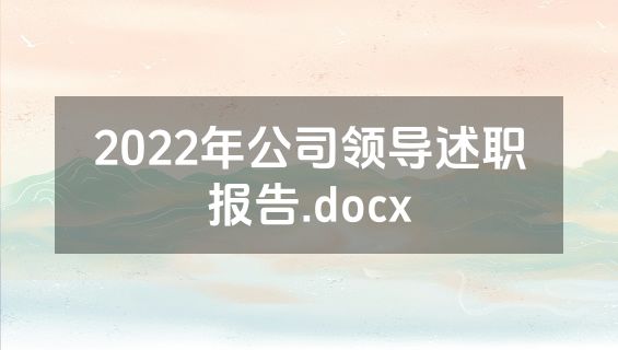 2022年公司领导述职报告.docx
