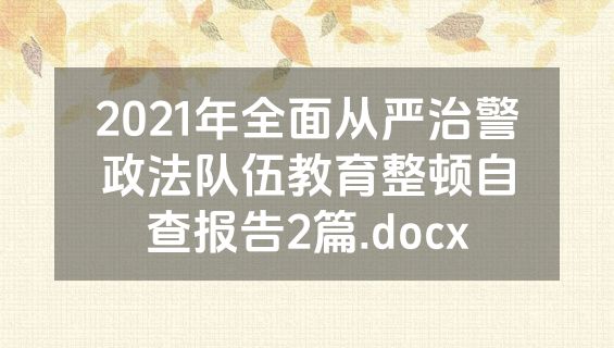 2021年全面从严治警政法队伍教育整顿自查报告2篇.docx