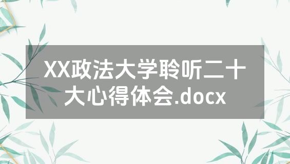 XX政法大学聆听二十大心得体会.docx