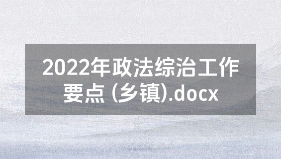 2022年政法综治工作要点 (乡镇).docx