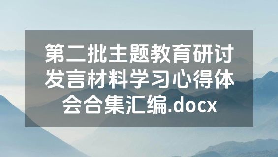 第二批主题教育研讨发言材料学习心得体会合集汇编.docx