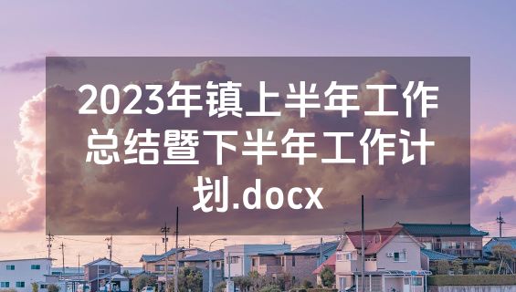 2023年镇上半年工作总结暨下半年工作计划.docx