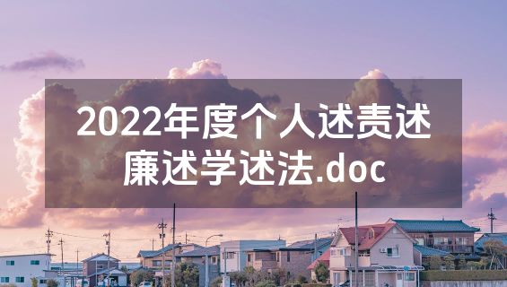 2022年度个人述责述廉述学述法.doc