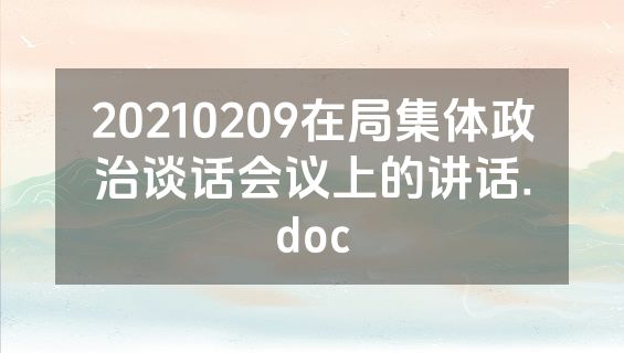20210209在局集体政治谈话会议上的讲话.doc