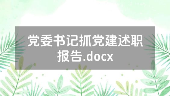 党委书记抓党建述职报告.docx