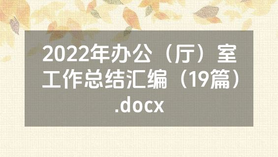 2022年办公（厅）室工作总结汇编（19篇）.docx