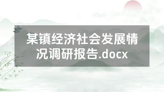 某镇经济社会发展情况调研报告.docx