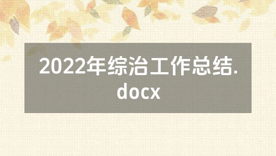 2022年综治工作总结.docx