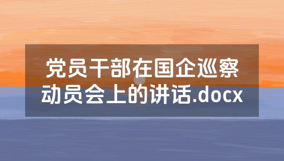 党员干部在国企巡察动员会上的讲话.docx