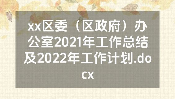 xx区委（区政府）办公室2021年工作总结及2022年工作计划.docx