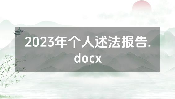 2023年个人述法报告.docx