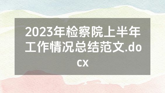 2023年检察院上半年工作情况总结范文.docx