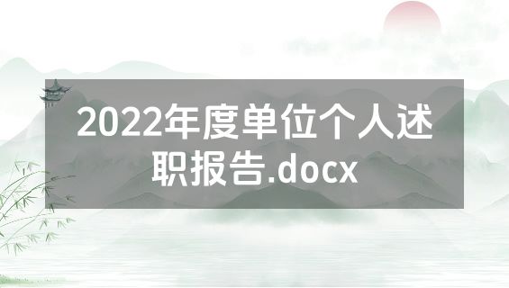 2022年度单位个人述职报告.docx