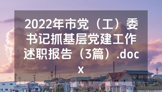 2022年市党（工）委书记抓基层党建工作述职报告（3篇）.docx