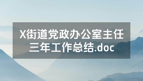 X街道党政办公室主任三年工作总结.doc