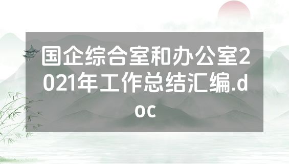 国企综合室和办公室2021年工作总结汇编.doc