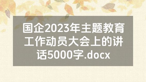 国企2023年主题教育工作动员大会上的讲话5000字.docx