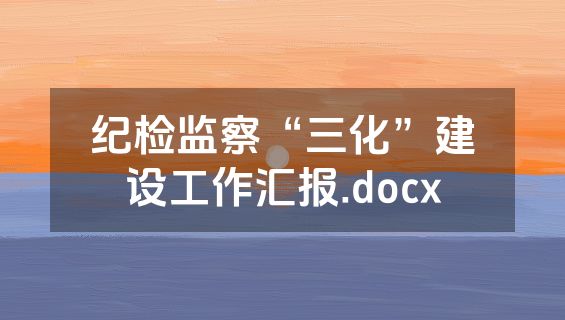 纪检监察“三化”建设工作汇报.docx