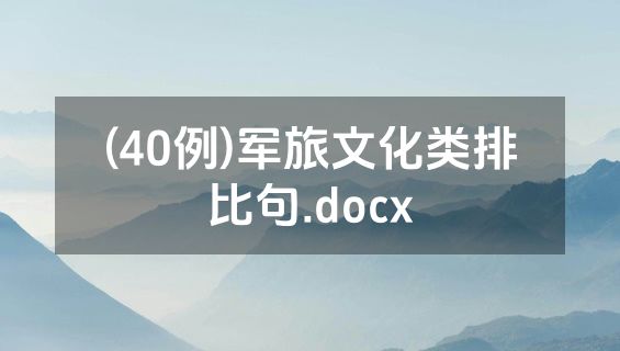 (40例)军旅文化类排比句.docx