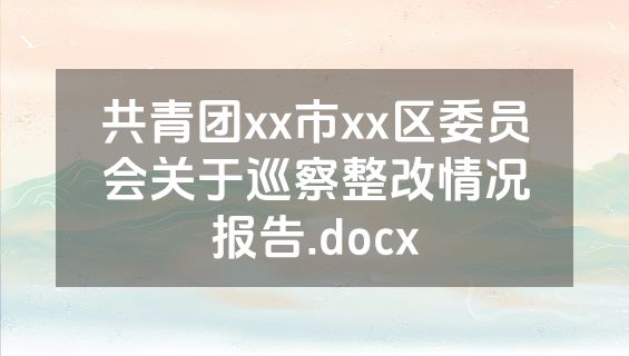 共青团xx市xx区委员会关于巡察整改情况报告.docx