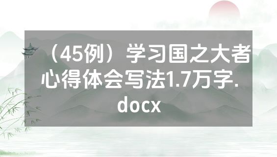 （45例）学习国之大者心得体会写法1.7万字.docx