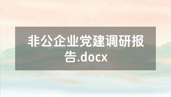 非公企业党建调研报告.docx