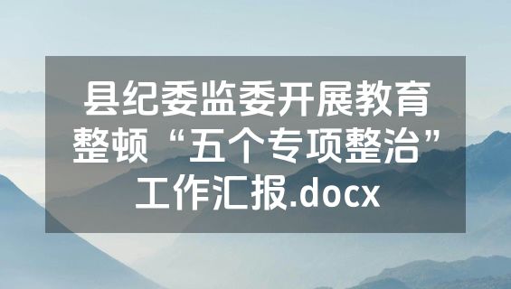 县纪委监委开展教育整顿“五个专项整治”工作汇报.docx