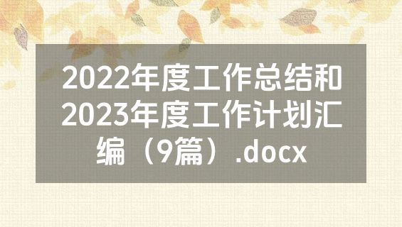 2022年度工作总结和2023年度工作计划汇编（9篇）.docx