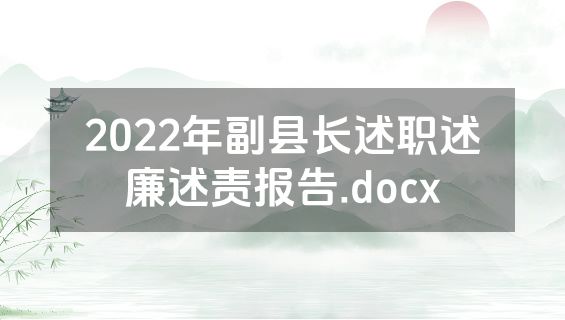 2022年副县长述职述廉述责报告.docx