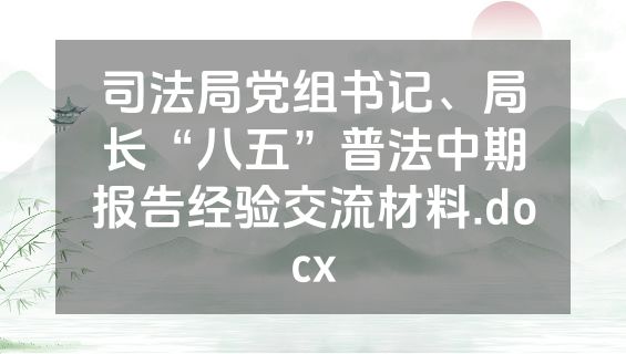 司法局党组书记、局长“八五”普法中期报告经验交流材料.docx