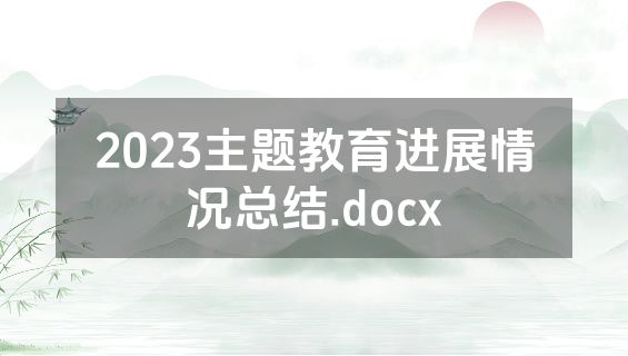 2023主题教育进展情况总结.docx