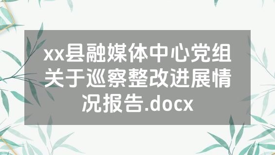 xx县融媒体中心党组关于巡察整改进展情况报告.docx