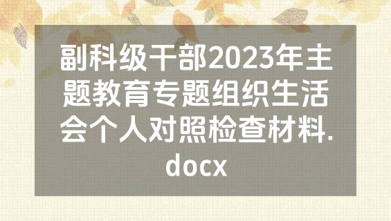 副科级干部2023年主题教育专题组织生活会个人对照检查材料.docx