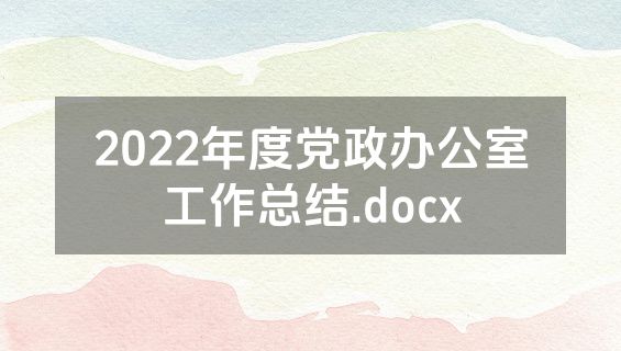 2022年度党政办公室工作总结.docx