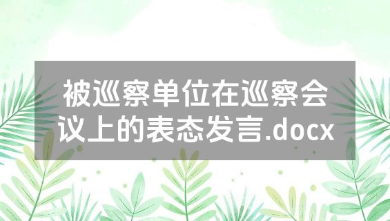 被巡察单位在巡察会议上的表态发言.docx