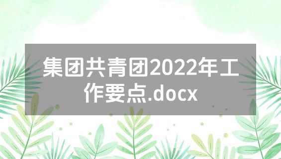 集团共青团2022年工作要点.docx