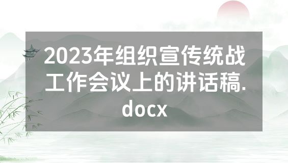 2023年组织宣传统战工作会议上的讲话稿.docx