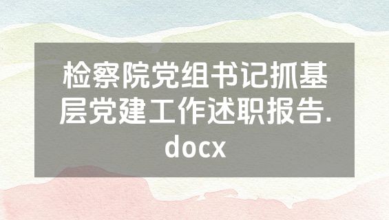 检察院党组书记抓基层党建工作述职报告.docx