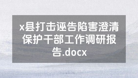 x县打击诬告陷害澄清保护干部工作调研报告.docx