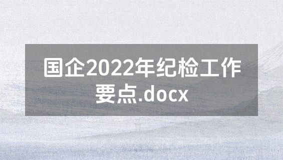 国企2022年纪检工作要点.docx