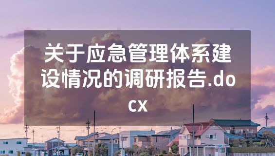 关于应急管理体系建设情况的调研报告.docx