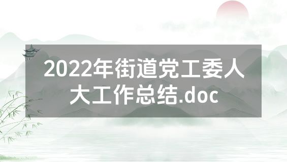 2022年街道党工委人大工作总结.doc