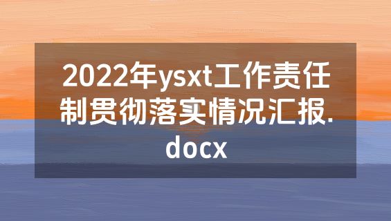 2022年ysxt工作责任制贯彻落实情况汇报.docx