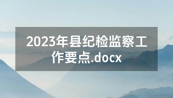 2023年县纪检监察工作要点.docx